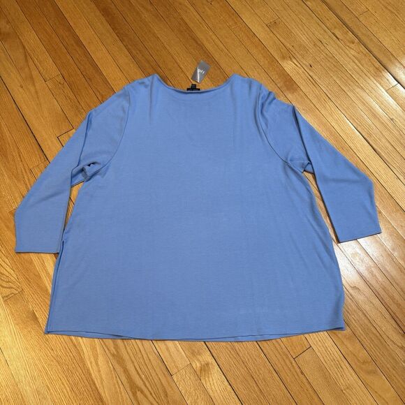 J. Jill Wearever Collection Tunic Blouse Top Plus Size 4X Blue Side Slits NEW - Picture 12 of 12